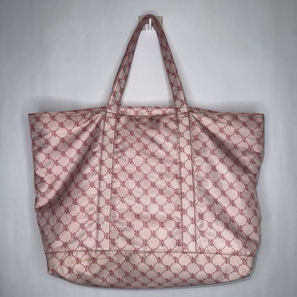 Lauren Ralph Lauren Women’s Pink Monogram Nylon Tote & Cosmetic Bag - Picture 5 of 9